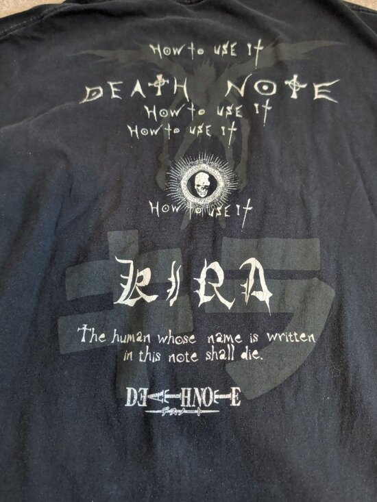 Vintage Y2K Ripple Junction Death Note T-shirt Tee XL Black Ryuk Anime Manga 00s - Picture 6 of 9